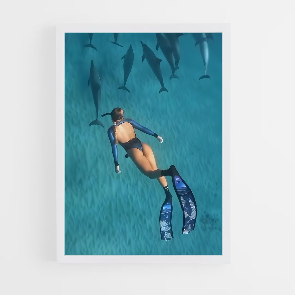 Poster Danse Sous-Marine – affiche Plongée en apnée (vue 3)